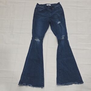 BAMBOO Dark Blue Flare Jeans